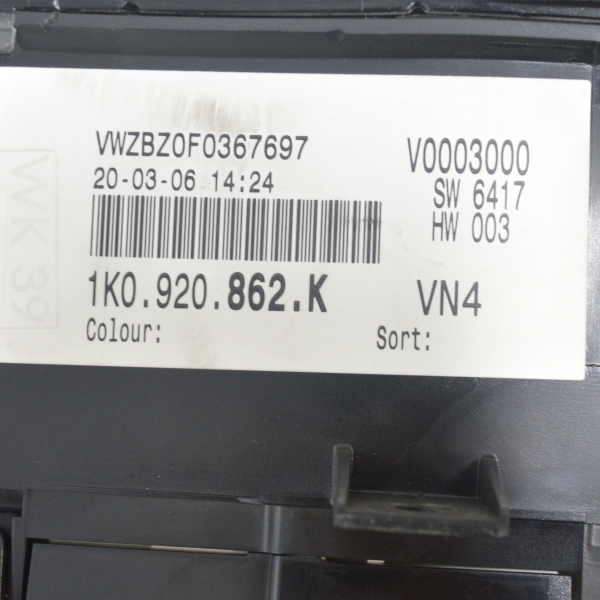 Километражно табло VW Golf Plus 1.9 TDI 105 конски сили 1K0920862K