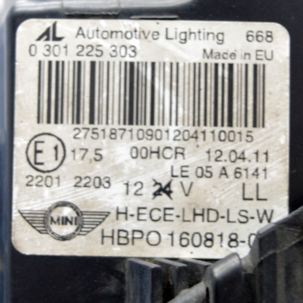 Ляв фар Mini Cooper S R56 1.6 i 163 конски сили HBPO 160818-03