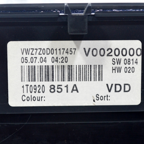 Километражно табло VW Touran 1.9 TDI 105 конски сили 1T0920851A