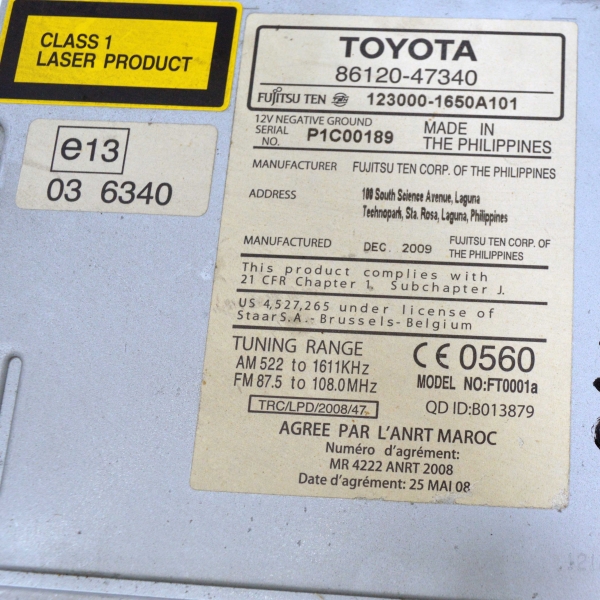 Радио CD Toyota Prius 1.8 Hybrid 99 конски сили 86120-47340