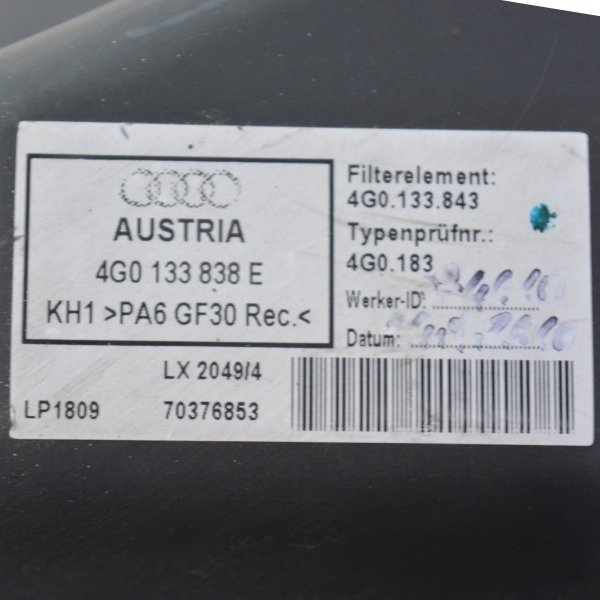 Кутия въздушен филтър Audi A7 3.0 TDI 245 конски сили 4G0133838E