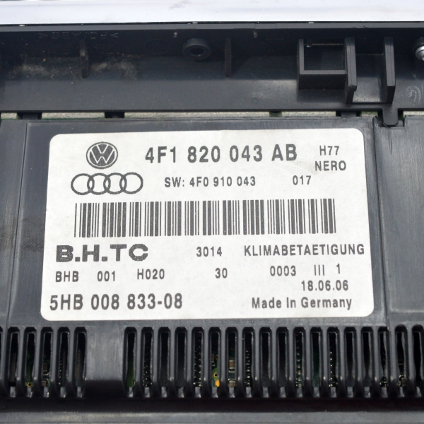 Панел климатроник Audi A6 3.0 TDI 233 конски сили 4F1820043AB