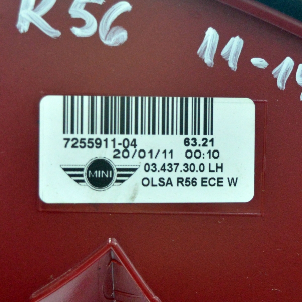 Ляв стоп Mini Cooper R56 1.6 i 163 конски сили 7255911-04 след 2011г