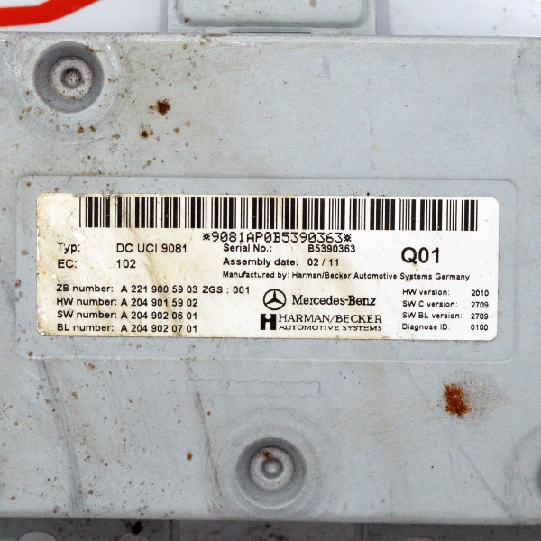 Модул мултимедия Mercedes CLS W218 350 CDI 265 конски сили A2219005903 2011г