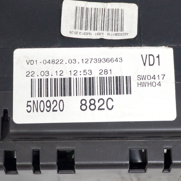 Километражно табло VW Tiguan 2.0 TDI 140 конски сили 5N0920882C