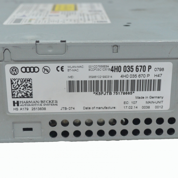 Мултимедия Audi A8 3.0 TDI 258 конски сили 4H0035670P 2015 г