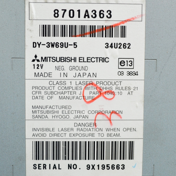 Радио CD Mitsubishi Lancer 1.5 i 109 конски сили 8701A363 2010г