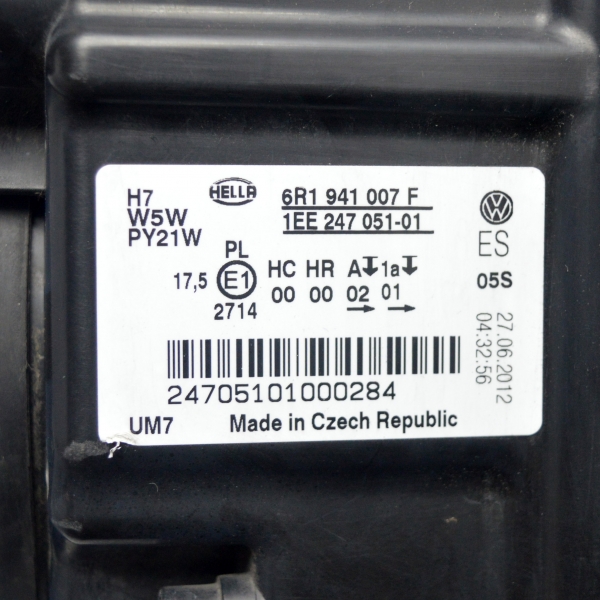 Ляв фар VW Polo 1.2 i 60 конски сили 6R1941007F