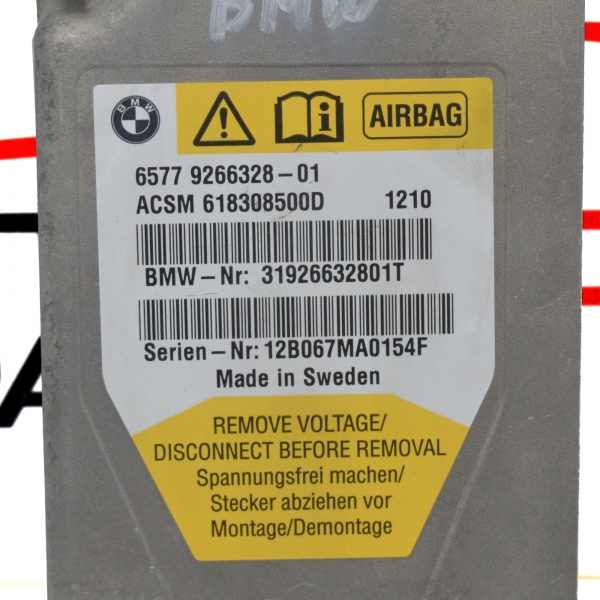 AIRBAG модул BMW F07 Gran Turismo 3.0 D 245 конски сили 65779266328-01 2012г