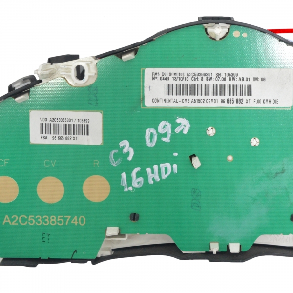 Километражно табло Citroen C3 1.6 HDI 90 конски сили 96665882XT