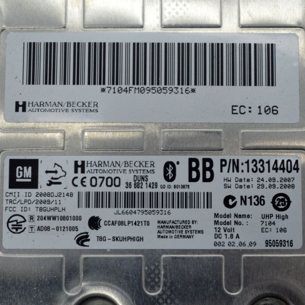 Блутут устройство Opel Insignia 1.6 i 116 конски сили 13314404